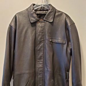 Leather Jacket, 3/4 Length, Black, Small/Medium